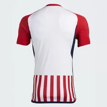 2024 2025 Junior FC Mens Home Soccer Jersey Red White Stripes 2024 2025 Junior FC Mens Home Soccer Jersey Red White Stripes