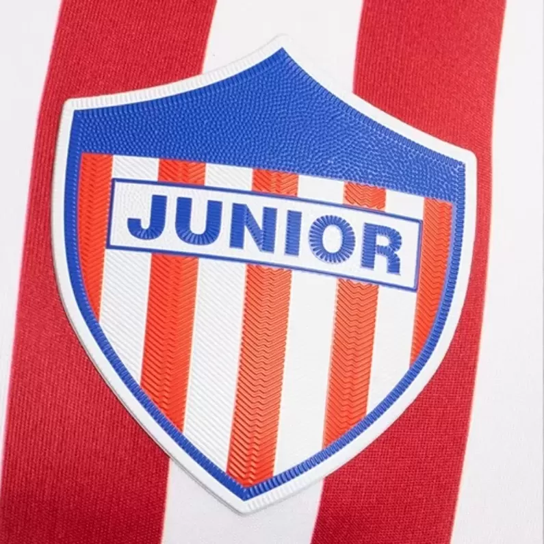 2024 2025 Junior FC Mens Home Soccer Jersey Red White Stripes