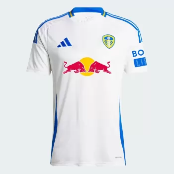 2024 2025 Leeds United Mens Home Soccer Jersey White Blue