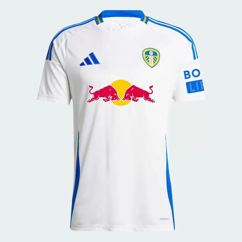 2024 2025 Leeds United Mens Home Soccer Jersey White Blue 2024 2025 Leeds United Mens Home Soccer Jersey White Blue