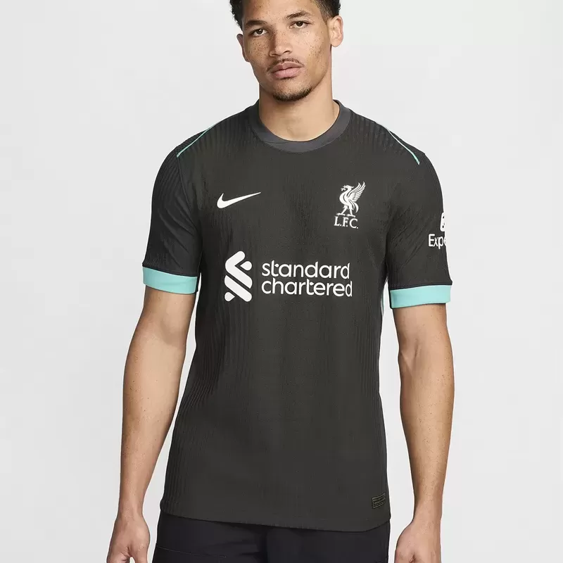 2024 2025 Liverpool FC Mens Away Authentic Soccer Jersey Player Version Black 2024 2025 Liverpool FC Mens Away Authentic Soccer Jersey Player Version Black