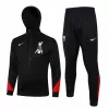 2024 2025 Liverpool FC Mens Black Training Hooded Presentation Soccer Tracksuit Kit