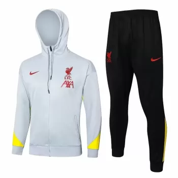 2024 2025 Liverpool FC Mens White Training Hooded Presentation Soccer Tracksuit Kit