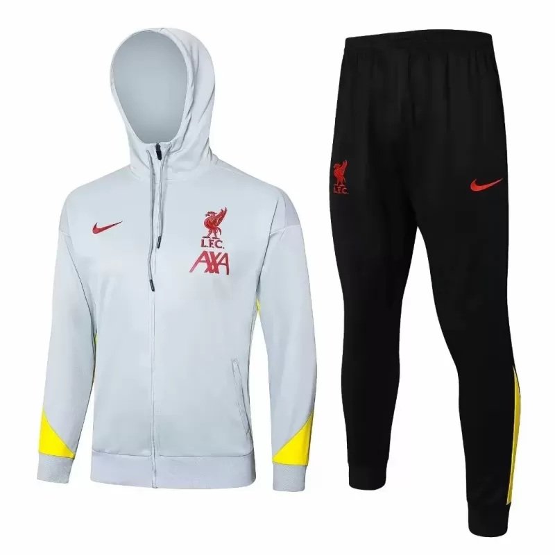 2024 2025 Liverpool FC Mens White Training Hooded Presentation Soccer Tracksuit Kit 2024 2025 Liverpool FC Mens White Training Hooded Presentation Soccer Tracksuit Kit