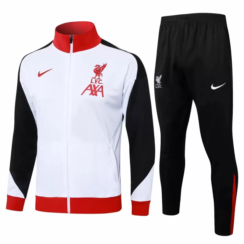 2024 2025 Liverpool FC Mens White Training Presentation Soccer Tracksuit Kit