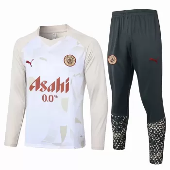2024 2025 Manchester City FC Mens White Training Technical Soccer Tracksuit Kit
