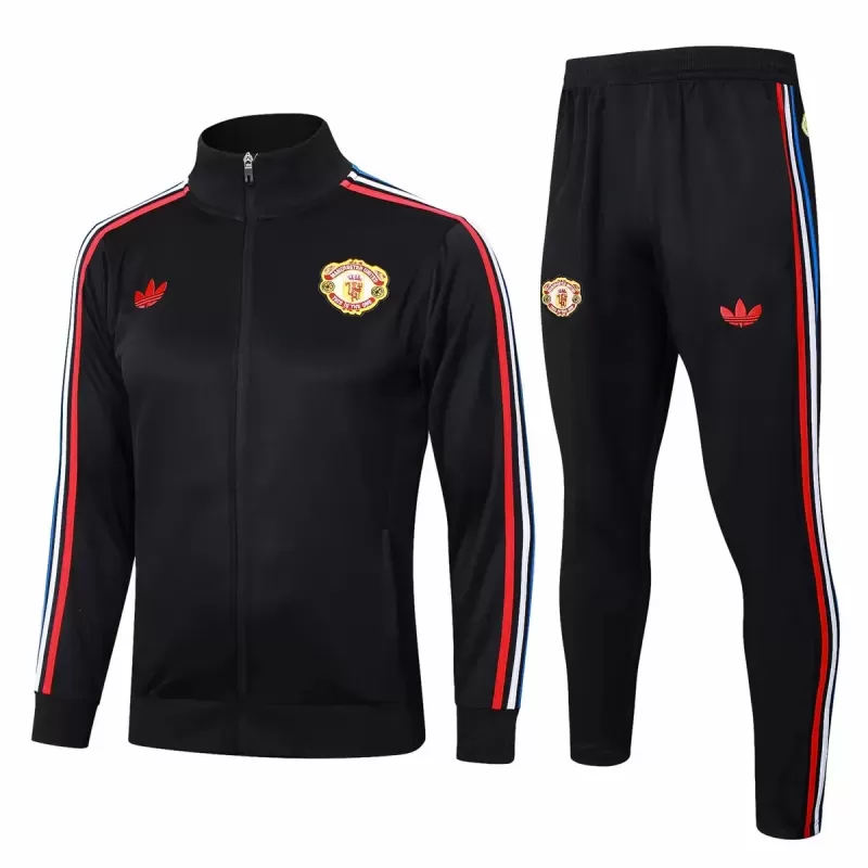 2024 2025 Manchester United FC Mens Black Training Presentation Soccer Tracksuit Kit 2024 2025 Manchester United FC Mens Black Training Presentation Soccer Tracksuit Kit