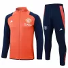 2024 2025 Manchester United FC Mens Orange Training Presentation Soccer Tracksuit Kit