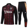 2024 2025 Manchester United FC Mens Red Black Training Technical Soccer Tracksuit Kit