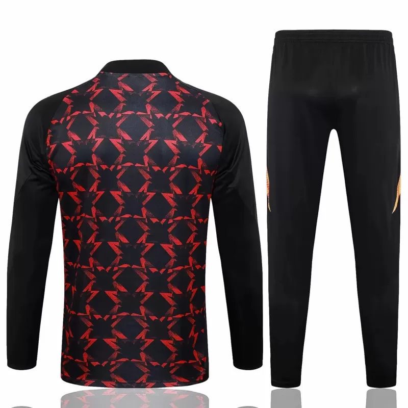2024 2025 Manchester United FC Mens Red Black Training Technical Soccer Tracksuit Kit