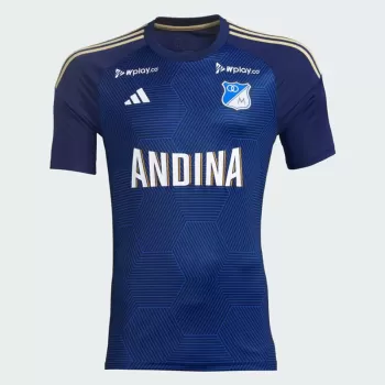 2024 2025 Millonarios FC Mens Home Soccer Jersey Dark Blue Gold