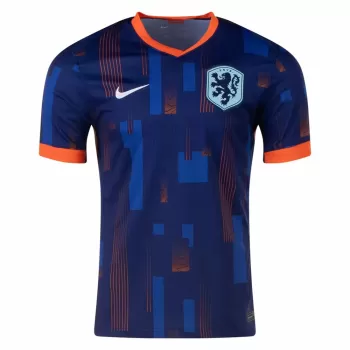 2024 2025 Netherlands Mens Away Soccer Jersey Blue Geometric