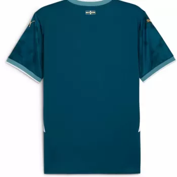 2024 2025 Olympique de Marseille Mens Away Soccer Jersey Blue Graphic