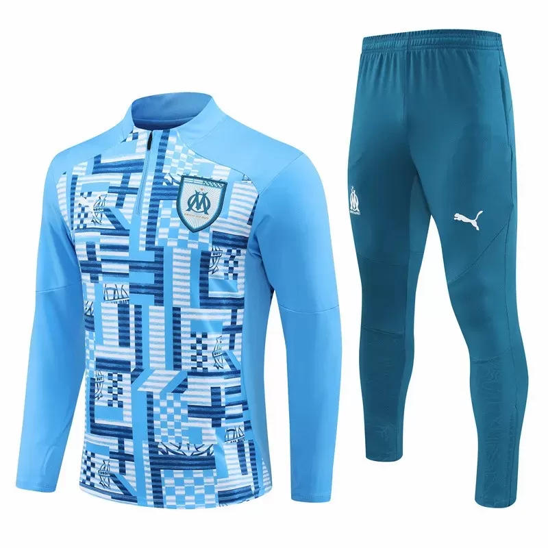2024 2025 Olympique de Marseille Mens Blue Training Technical Soccer Tracksuit Kit 2024 2025 Olympique de Marseille Mens Blue Training Technical Soccer Tracksuit Kit