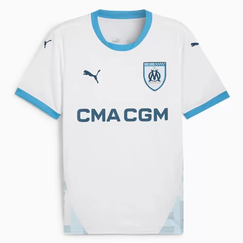 2024 2025 Olympique de Marseille Mens Home Authentic Soccer Jersey Player Version