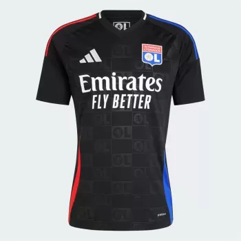 2024 2025 Olympique Lyonnais Mens Away Soccer Jersey Black Heritage