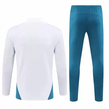 2024 2025 Olympique Marseille Mens White Training Technical Soccer Tracksuit Kit