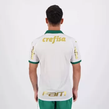 2024 2025 Palmeiras Mens Away Soccer Jersey White Brazilian Champion Patch