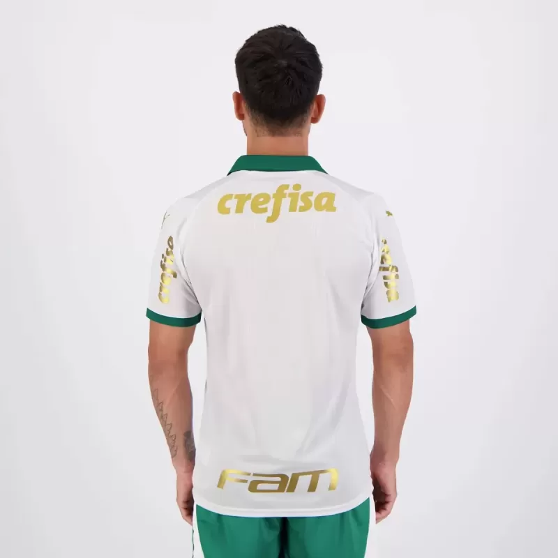 2024 2025 Palmeiras Mens Away Soccer Jersey White Brazilian Champion Patch