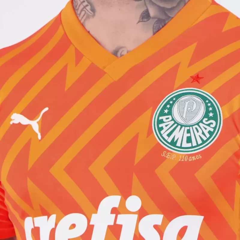 2024 2025 Palmeiras Mens Third Goalkeeper Soccer Jersey Orange 2024 2025 Palmeiras Mens Third Goalkeeper Soccer Jersey Orange