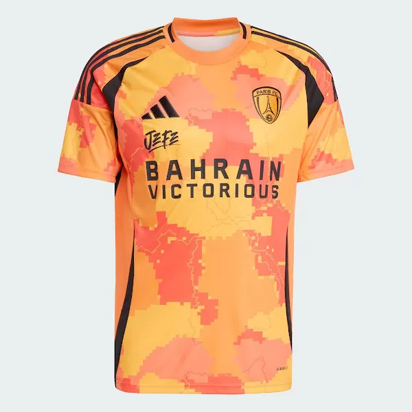 2024 2025 Paris FC Mens Third Soccer Jersey Orange Camo 2024 2025 Paris FC Mens Third Soccer Jersey Orange Camo
