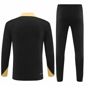 2024 2025 Paris Mens Black Gold Training Presentation Soccer Tracksuit Kit
