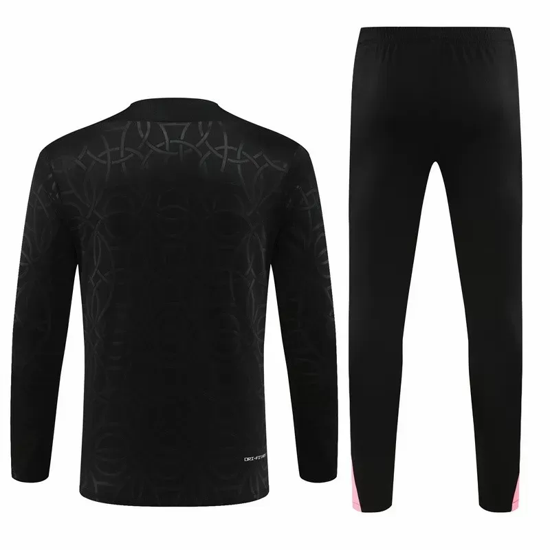 2024 2025 Paris Mens Black Training Technical Soccer Tracksuit Kit