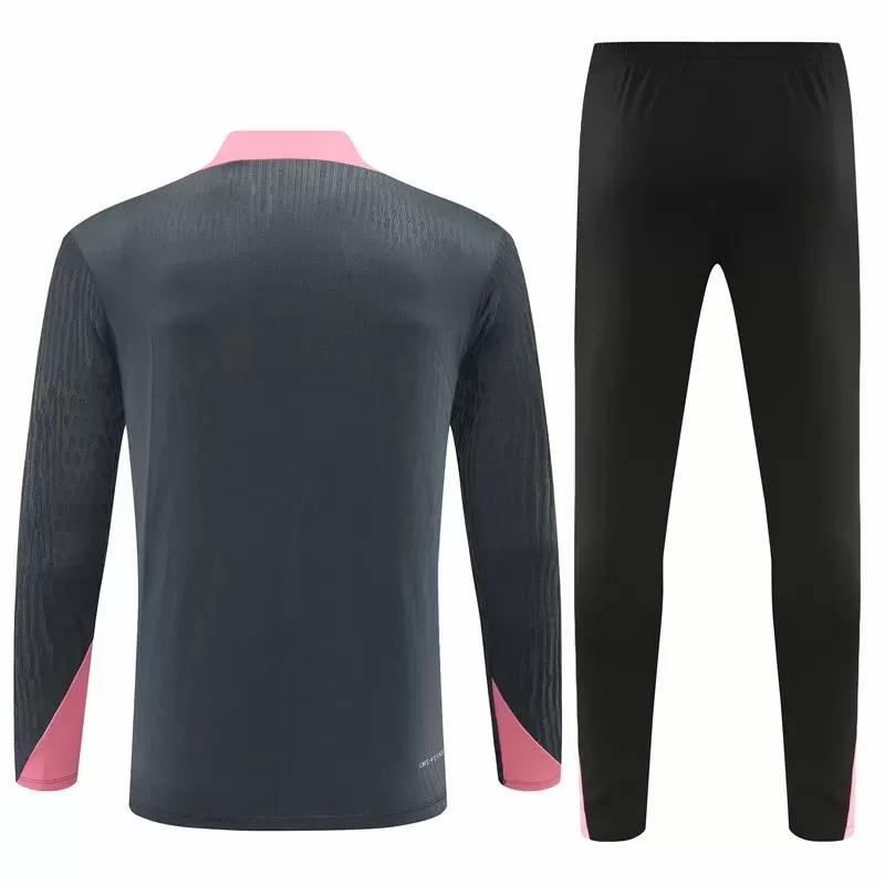 2024 2025 Paris Mens Grey Training Technical Soccer Tracksuit Kit