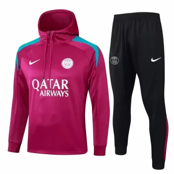 2024 2025 Paris Mens Maroon Training Hooded Technical Tracksuit Kit