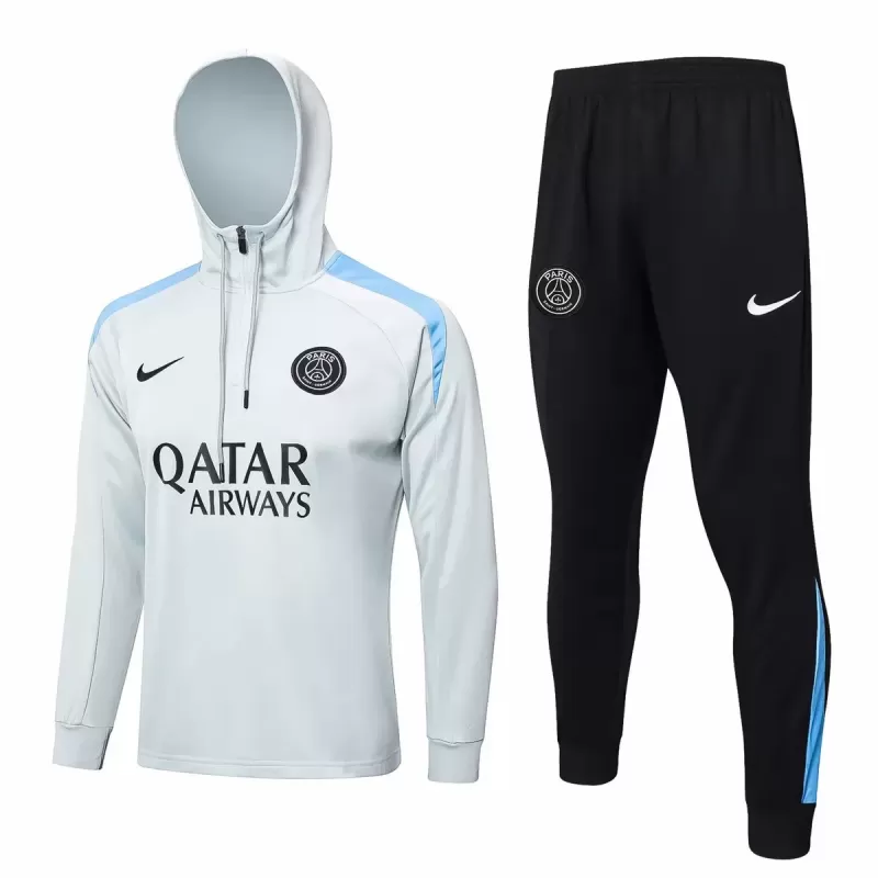 2024 2025 Paris Mens White Training Hooded Technical Tracksuit Kit 2024 2025 Paris Mens White Training Hooded Technical Tracksuit Kit