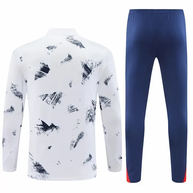2024 2025 Paris Mens White Training Technical Soccer Tracksuit Kit 2024 2025 Paris Mens White Training Technical Soccer Tracksuit Kit