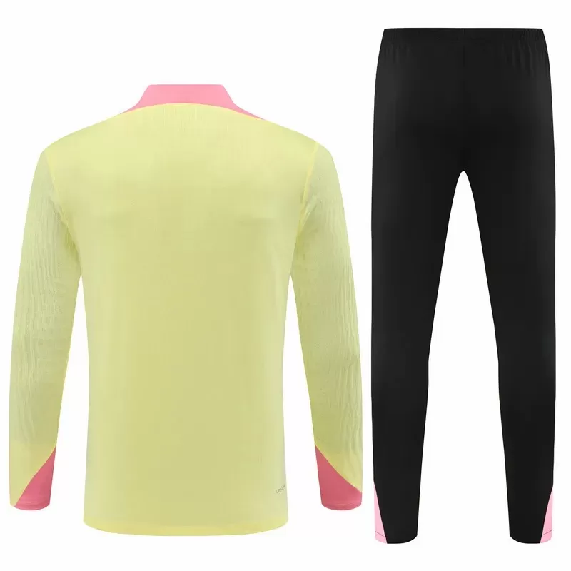 2024 2025 Paris Mens Yellow Training Technical Soccer Tracksuit Kit