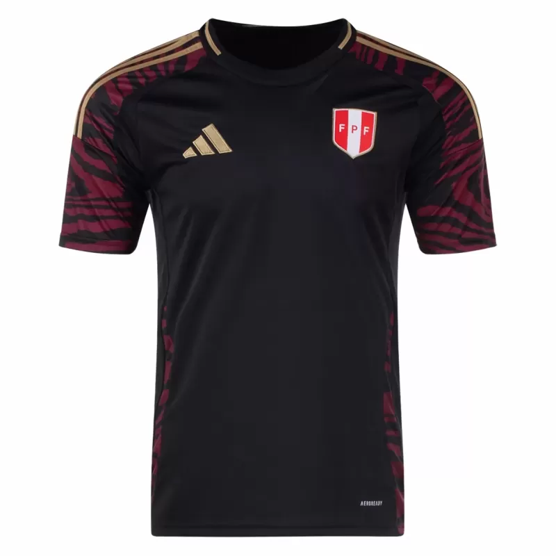 2024 2025 Peru Mens Away Soccer Jersey Red Textured Sash