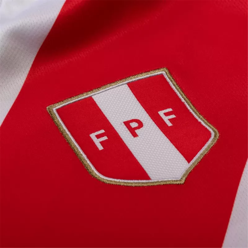 2024 2025 Peru Mens Home Soccer Jersey White Red Sash 2024 2025 Peru Mens Home Soccer Jersey White Red Sash