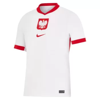 2024 2025 Poland Mens Home Soccer Jersey Red Polo Collar