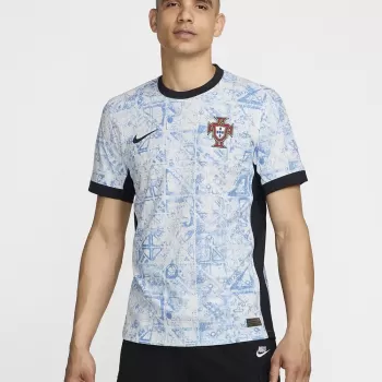 2024 2025 Portugal Mens Away Authentic Soccer Jersey Player Version Blue Mosaic