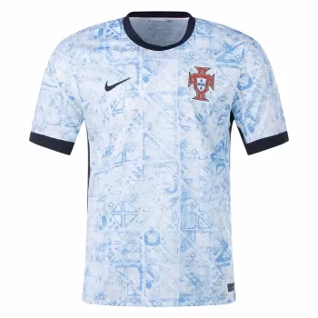 2024 2025 Portugal Mens Away Soccer Jersey Blue Mosaic