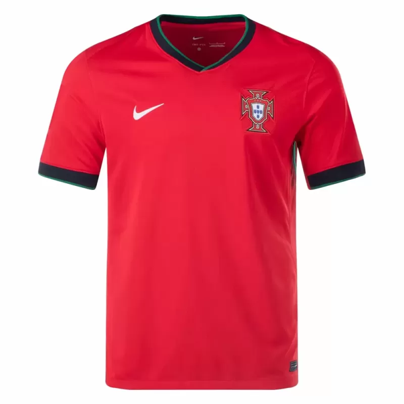 2024 2025 Portugal Mens Home Soccer Jersey Red Green