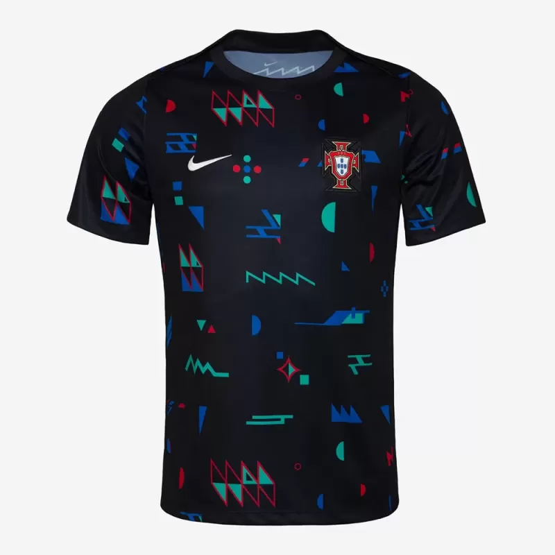 2024 2025 Portugal Mens Pre Match Soccer Jersey Graphic Training Top
