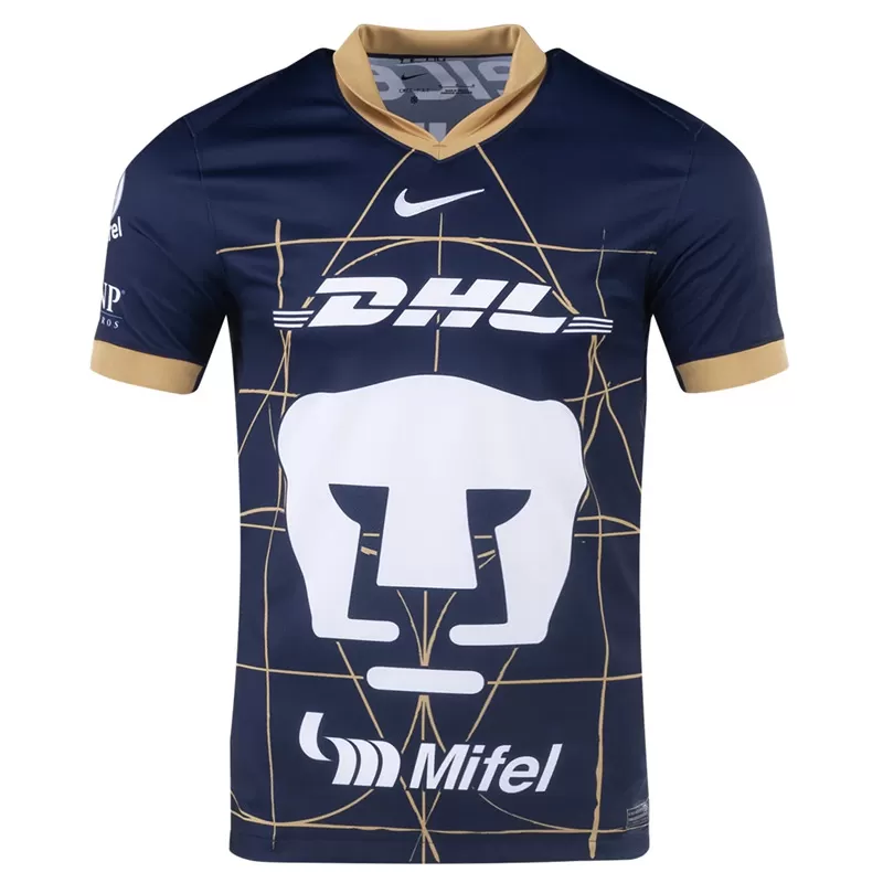 2024 2025 Pumas Unam Mens Away Soccer Jersey Gold Blue 2024 2025 Pumas Unam Mens Away Soccer Jersey Gold Blue
