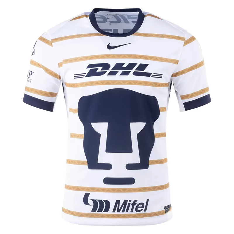 2024 2025 Pumas Unam Mens Home Soccer Jersey White Gold