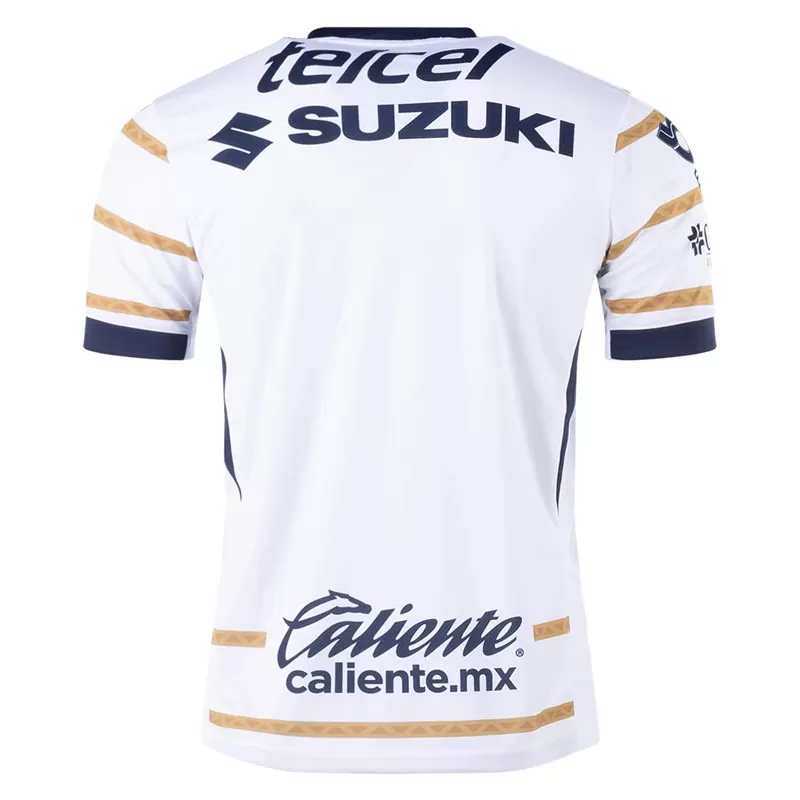 2024 2025 Pumas Unam Mens Home Soccer Jersey White Gold