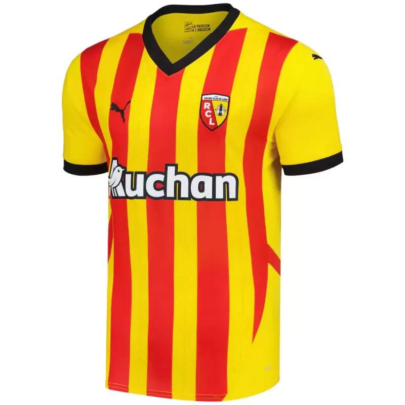 2024 2025 RC Lens Mens Home Soccer Jersey Sang et Or
