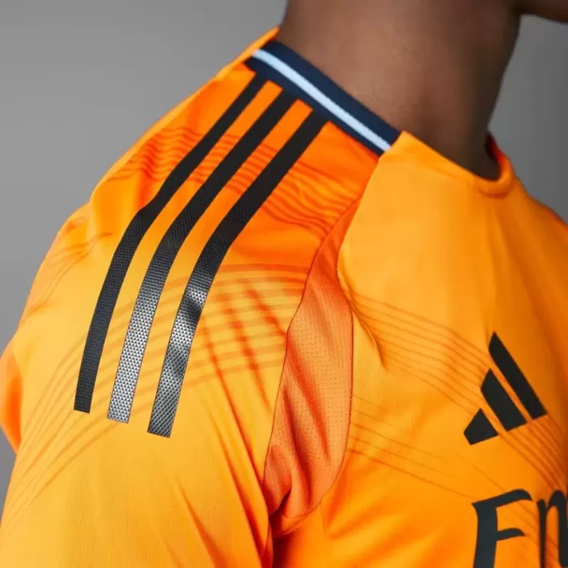2024 2025 Real Madrid Mens Away Authentic Soccer Jersey Player Version Orange 2024 2025 Real Madrid Mens Away Authentic Soccer Jersey Player Version Orange