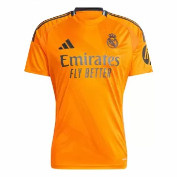 2024 2025 Real Madrid Mens Away Soccer Jersey Star Graphic Orange