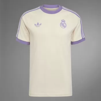 2024 2025 Real Madrid Mens Classics 3-Stripes Soccer Jersey Soft White