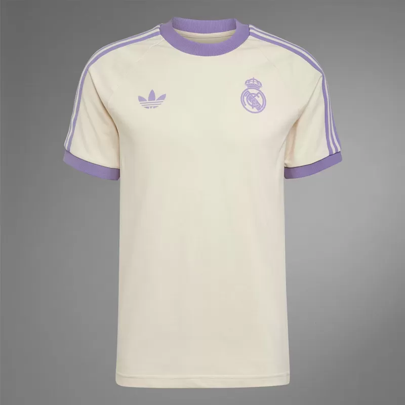 2024 2025 Real Madrid Mens Classics 3-Stripes Soccer Jersey Soft White