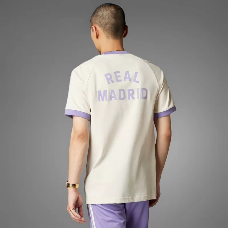 2024 2025 Real Madrid Mens Classics 3-Stripes Soccer Jersey Soft White