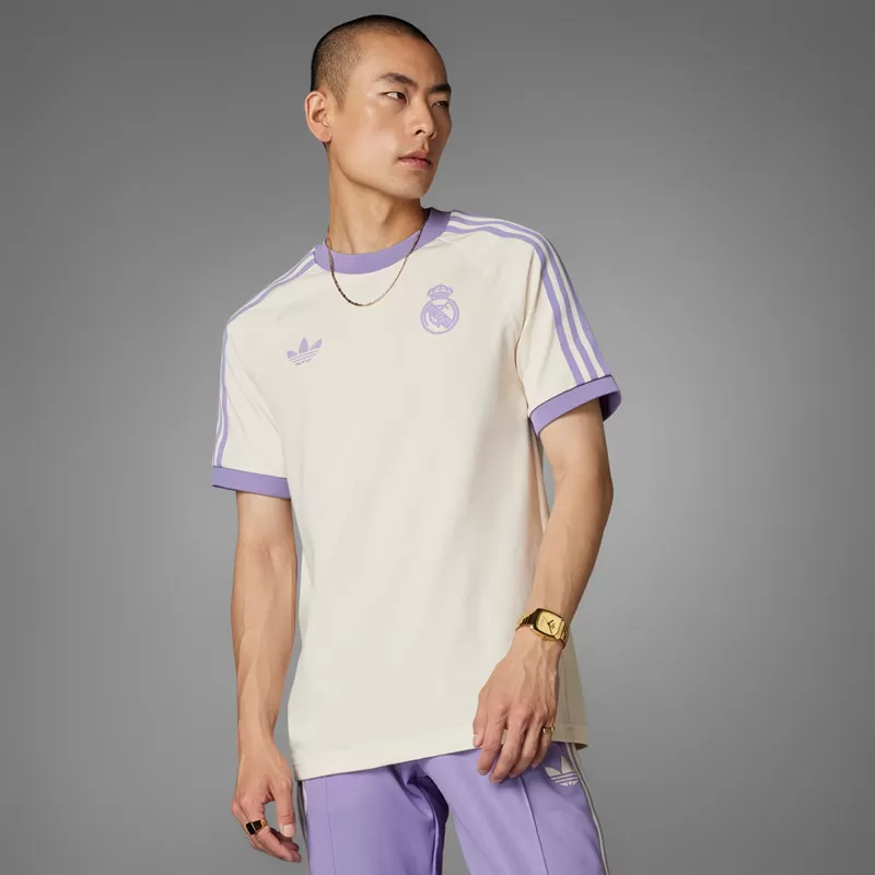 2024 2025 Real Madrid Mens Classics 3-Stripes Soccer Jersey Soft White
