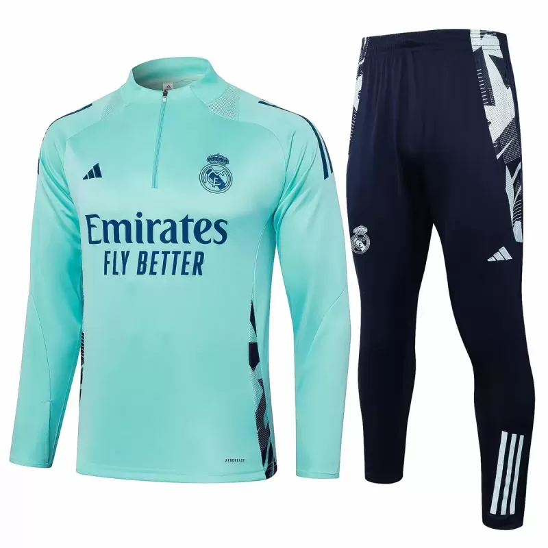 2024 2025 Real Madrid Mens Green Training Technical Soccer Tracksuit Kit
